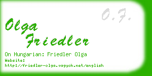 olga friedler business card